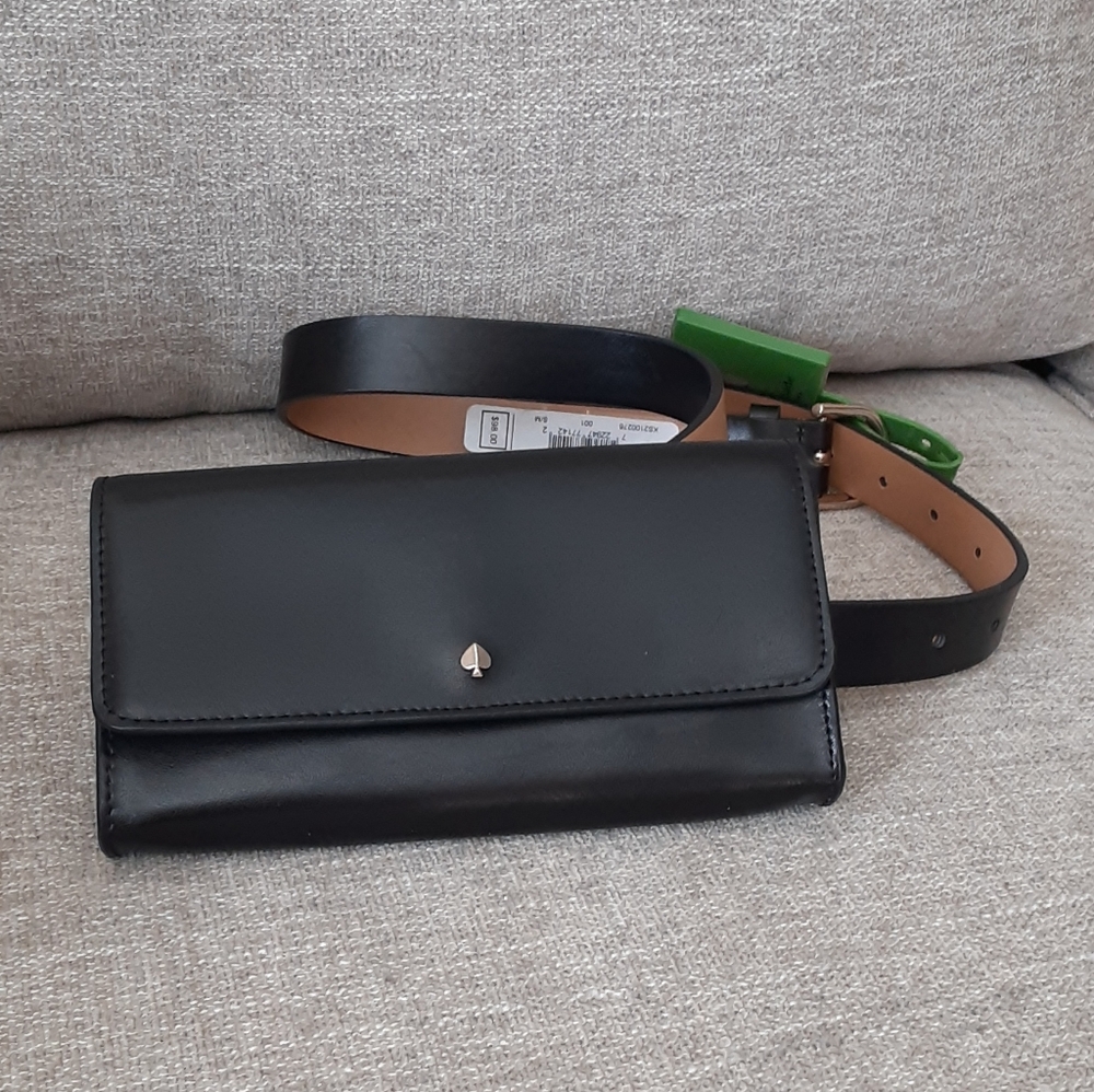 Kate Spade Black Leather Waist Bag